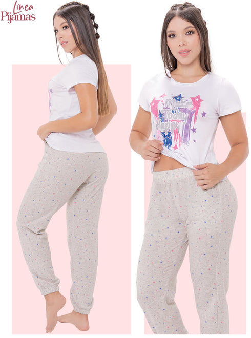 Pijama Bruna Estampada Babalú Morado 28551 Talla M